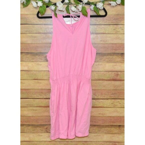 Splendid Pink Hana Romper Shorts Sleeveless Size L Pockets Elastic Waist Summer - Picture 5 of 8